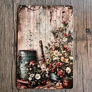 Wall Hanging Sign Metal Sign Flowers Garden Lover Gift NEW FAST SHIP